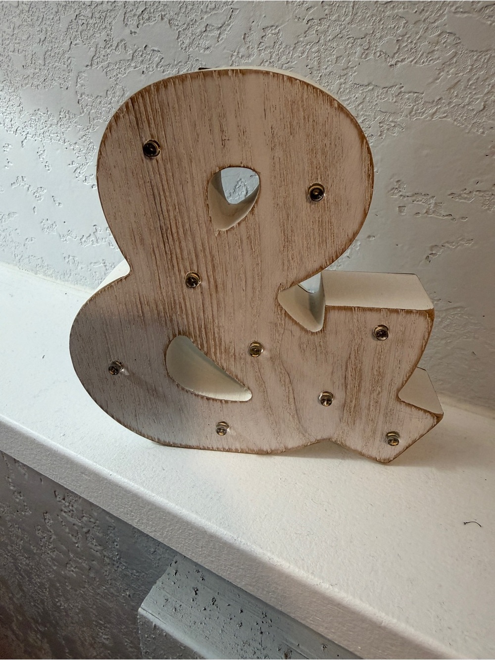 NWOT Rustic Wooden Ampersand Marquee Light Up Sign Distressed Farmhouse Decor - Picture 4 of 6